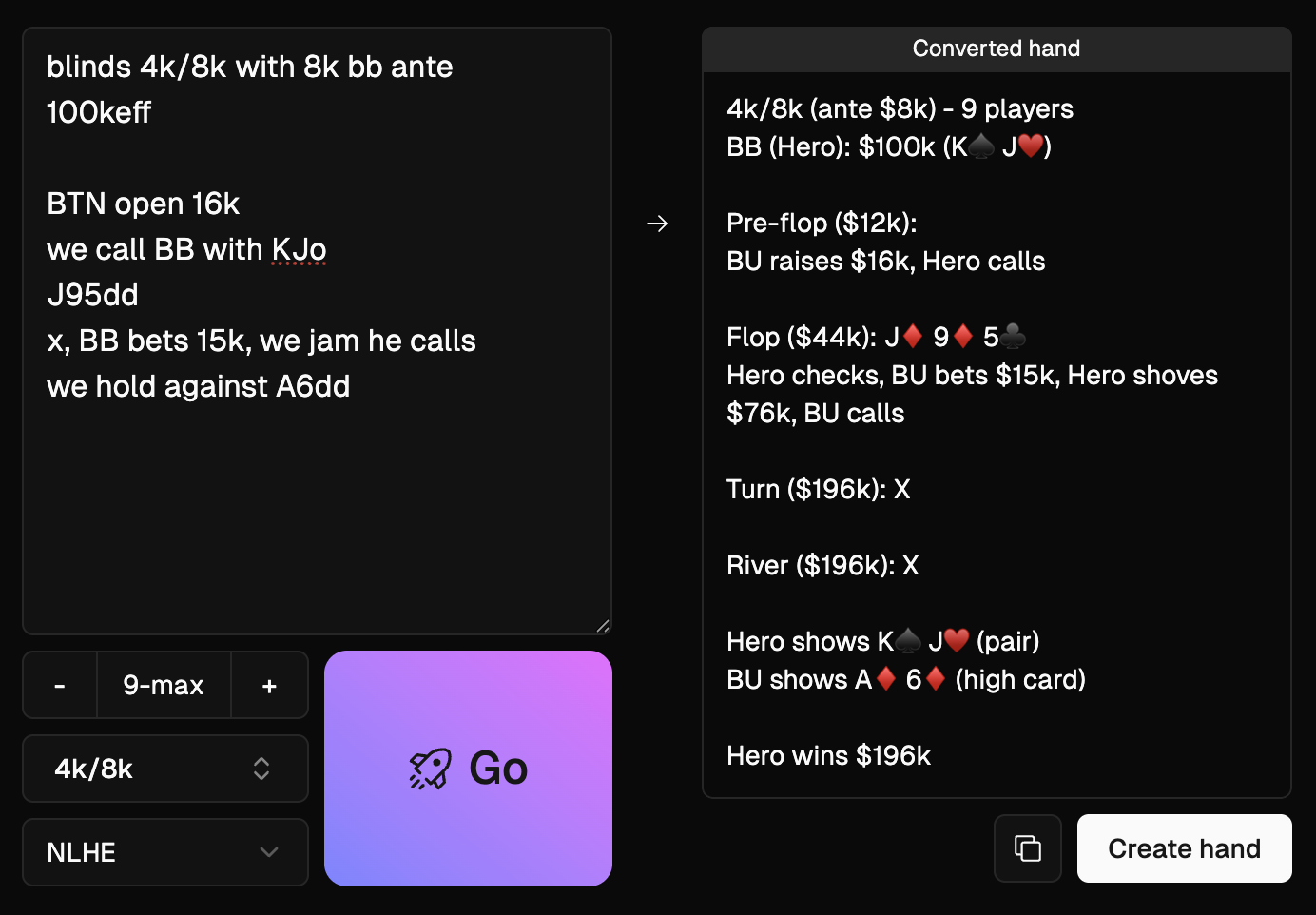 Pokerscope tournament hand recording preview